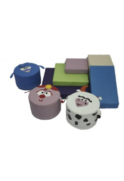 Горка с мягкими модулями + пуфики